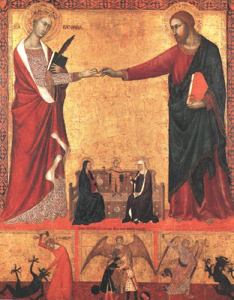 Barna da Siena The Mystical Marriage of Saint Catherine sds